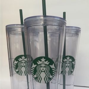 Starbucks 3 Logo Plastic Cold Cups 24 fl oz